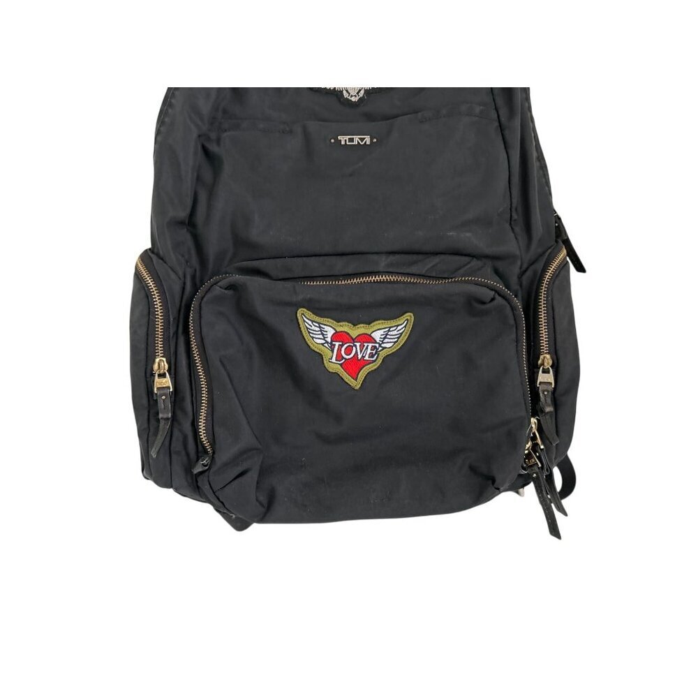 Tumi Black Backpack With Love Patch Wing Embroide… - image 3